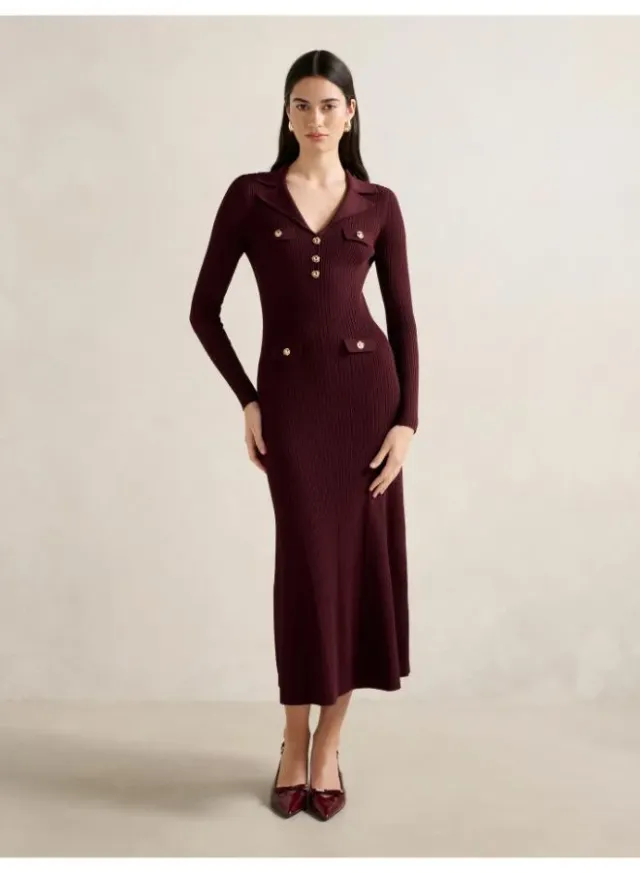 Alessandra Rib Knit Midi Dress