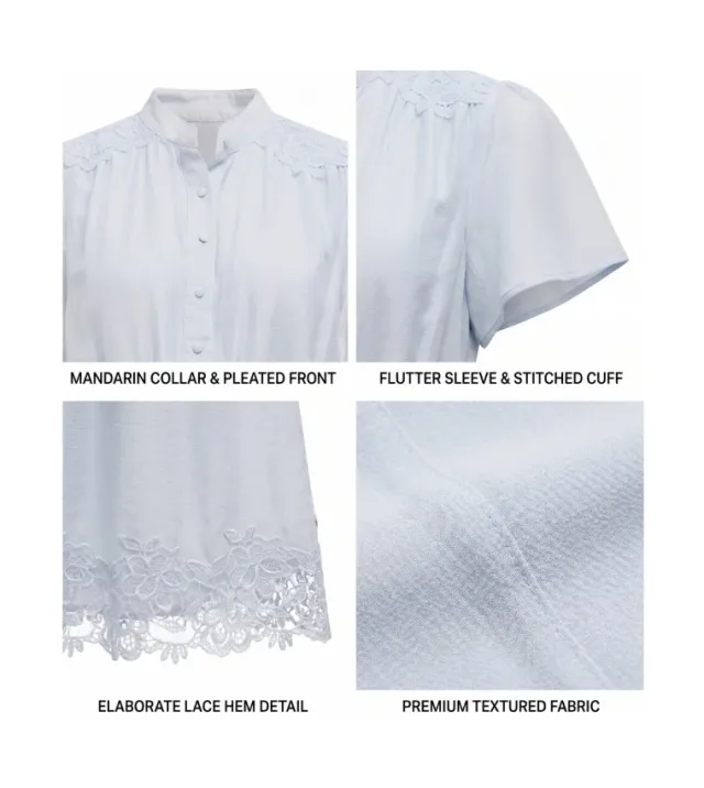 Harriet Lace Button-Front Midi Dress – صورة 2