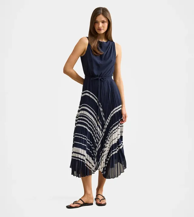 Addie Pleated Skirt Midi Dress