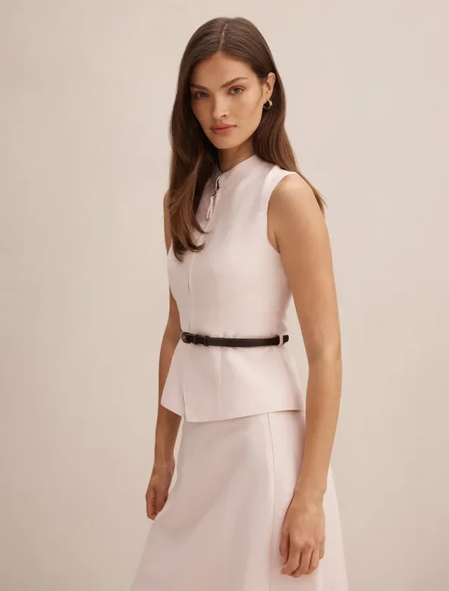 Cecila Belted Linen Top – صورة 6