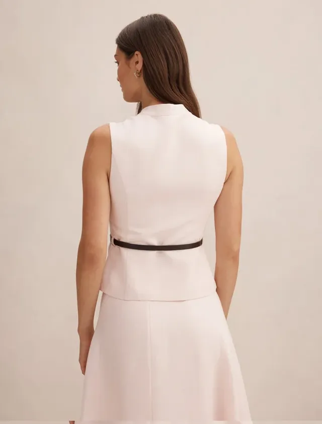 Cecila Belted Linen Top – صورة 3