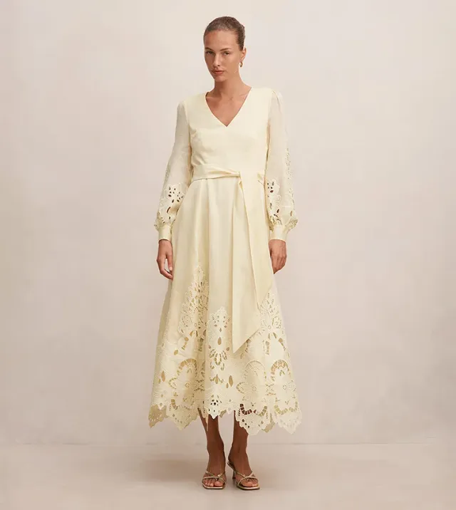 Ashlee Embroidered Long Sleeve Maxi