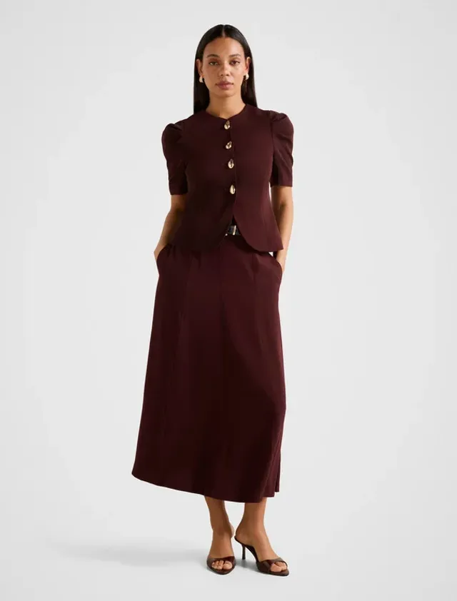 CELINE Belted Midi Skirt