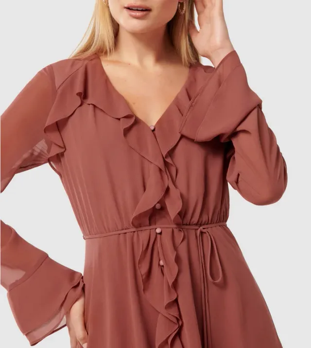 PIPER Ruffle Detail Long Sleeves Mini Dress – صورة 4