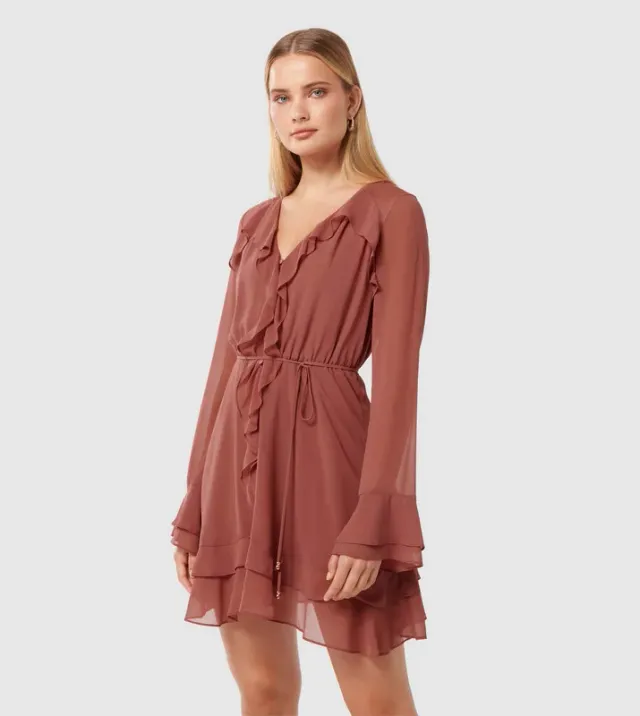 PIPER Ruffle Detail Long Sleeves Mini Dress – صورة 5