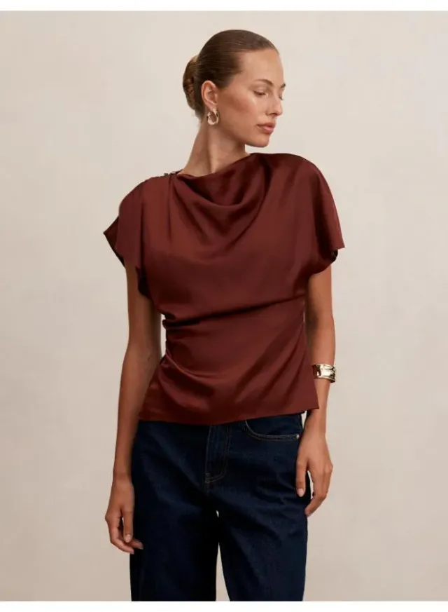 Daya Drape Satin Top