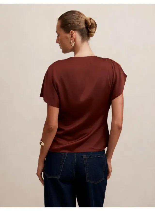 Daya Drape Satin Top – image 2