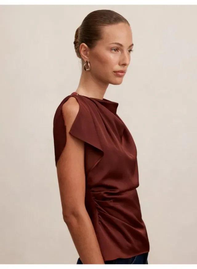 Daya Drape Satin Top – image 4