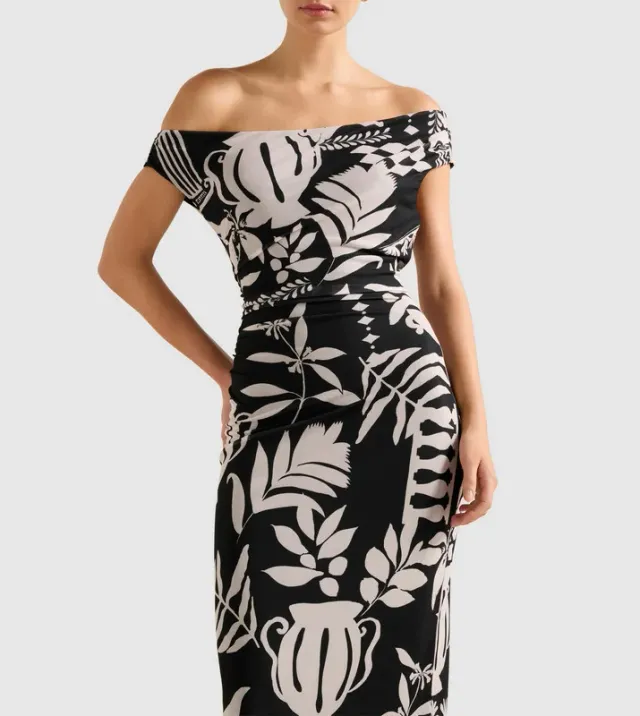 GISELLA Printed Tipped Mesh Midi Dress – صورة 3