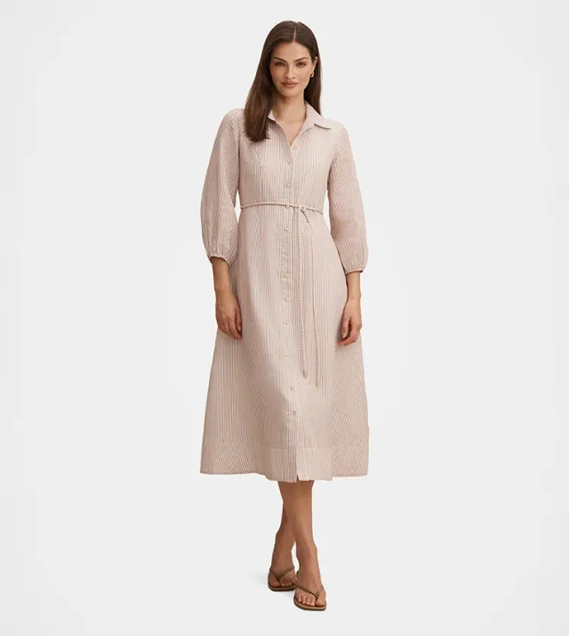 Maisy Silk Blend Shirt Dress