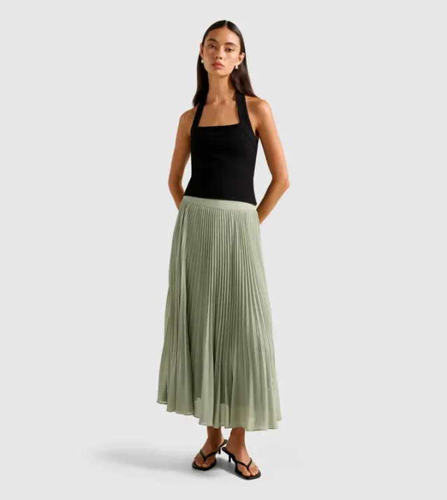 AURORA Pleated Midi Skirt