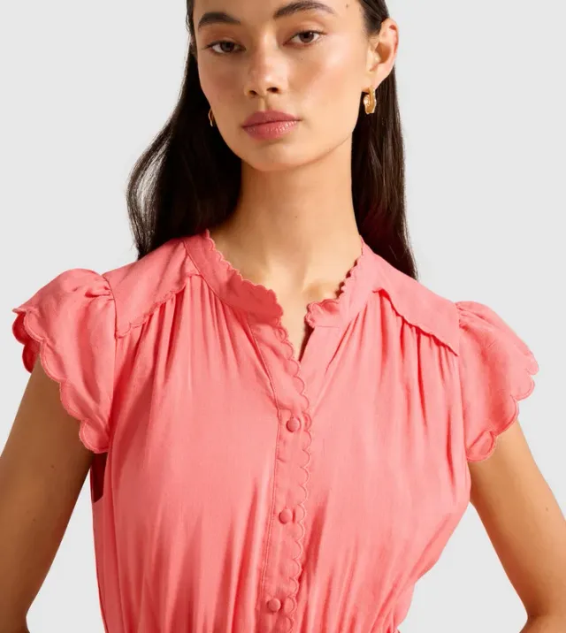 SERAFINA Scallop Edge Midi Dress – صورة 3