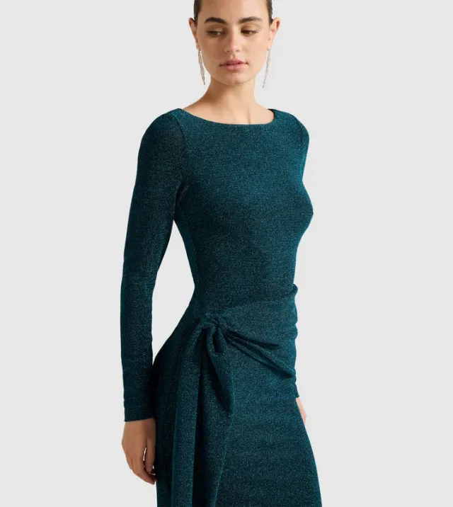 EDEN Long Sleeves Glitter Maxi Dress – image 3