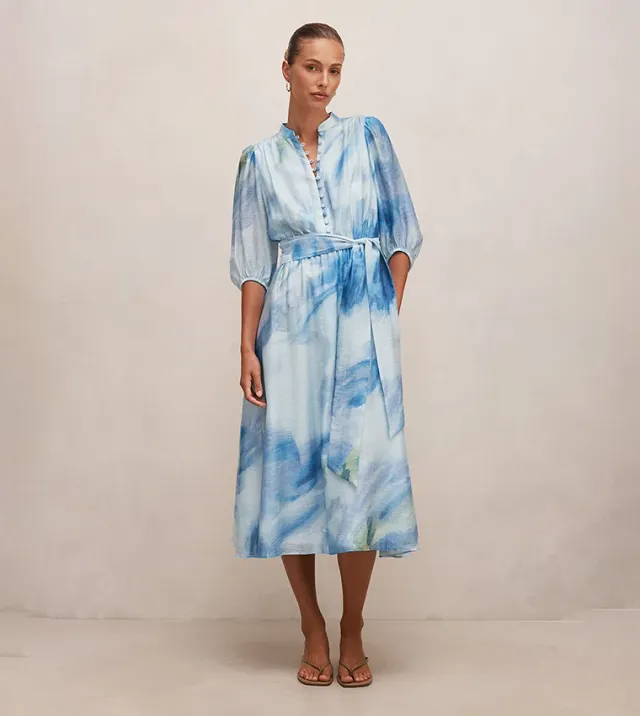 Lorena Button Front Midi