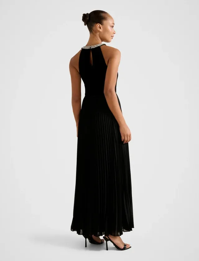 GWEN Halterneck Pleated Midi Dress – صورة 2