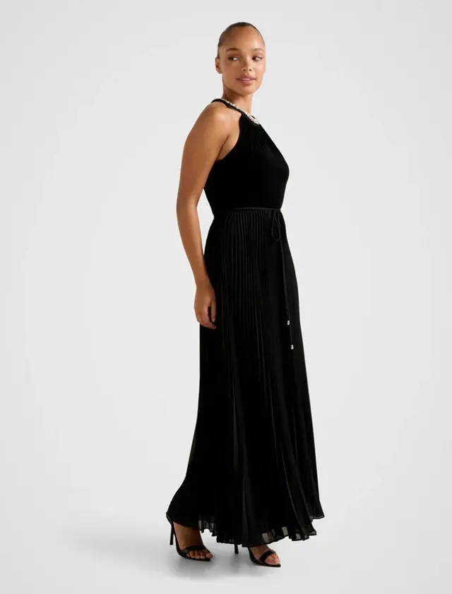 GWEN Halterneck Pleated Midi Dress – صورة 4