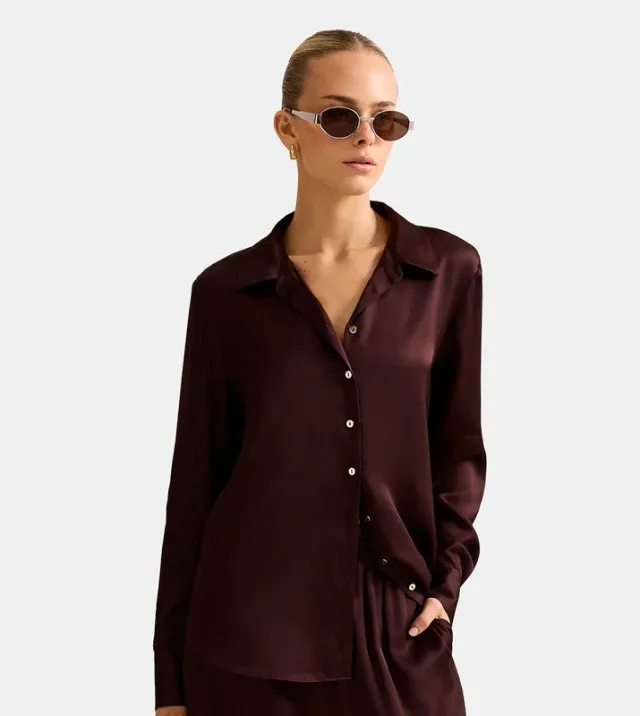 LYDIA Oversized Satin Shirt