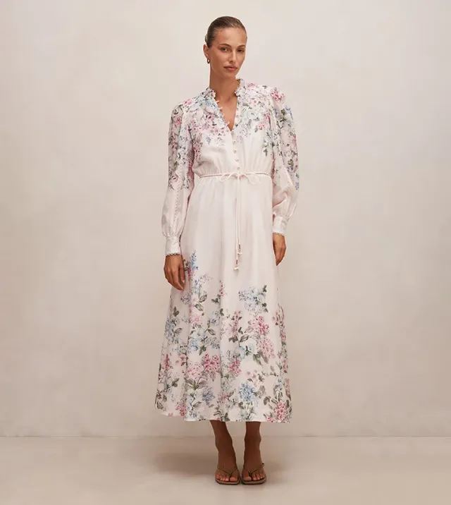 Peyton Trim-Detail Midi Dress
