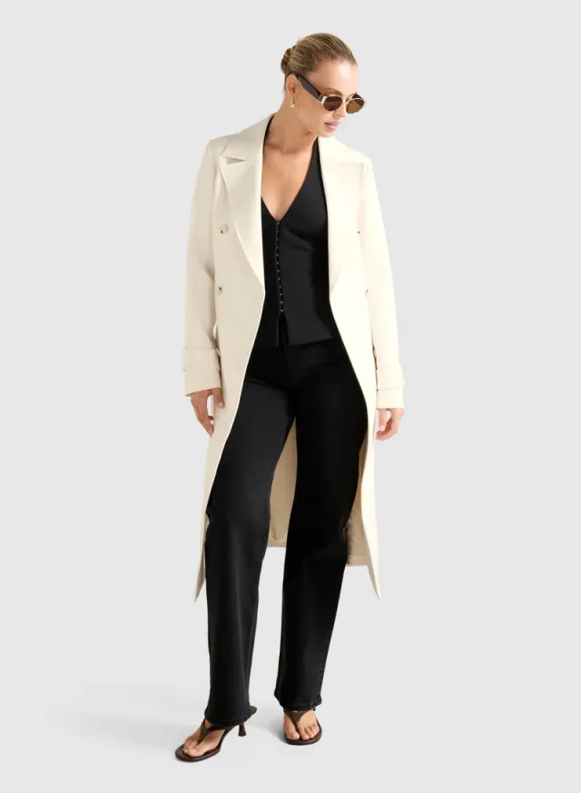 LYDIA Crepe Trench Coat