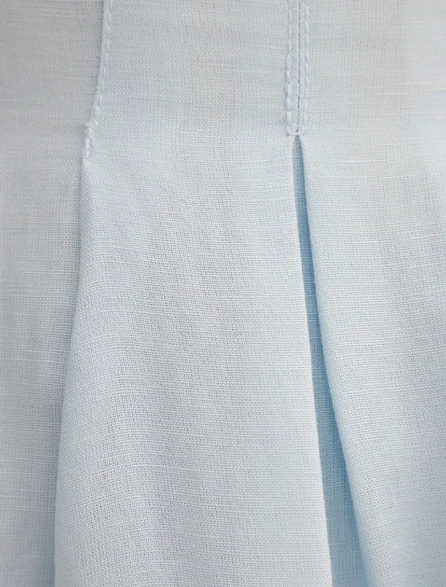 Rosie Linen Sleeveless Tuck Midi Dress – صورة 3