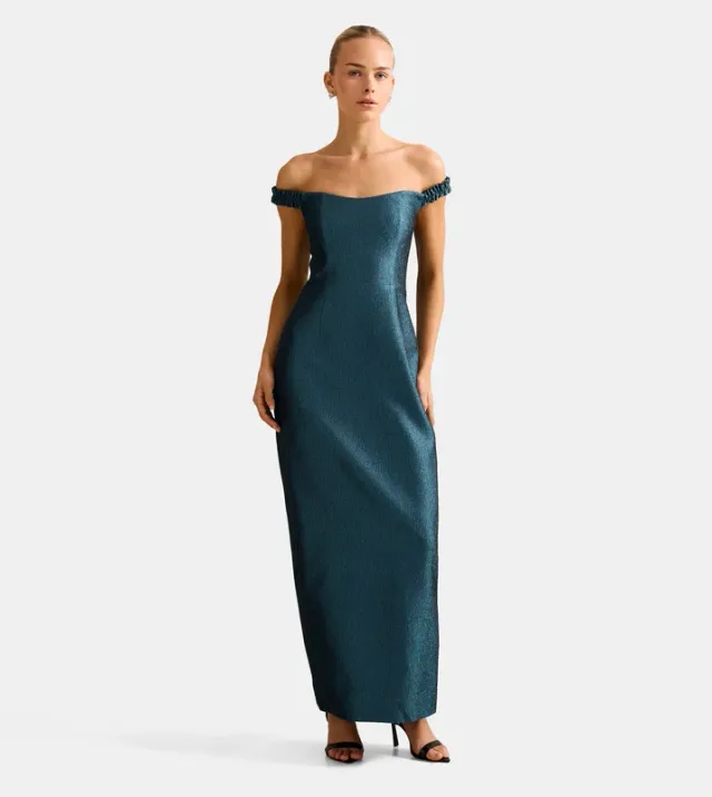 MINDY Bardot Ruffle Maxi Dress – صورة 2