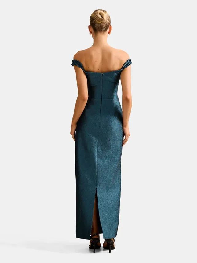 MINDY Bardot Ruffle Maxi Dress – صورة 3