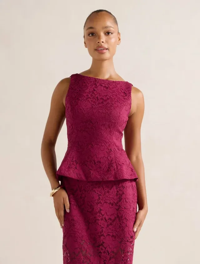 Loretta Lace Peplum Top