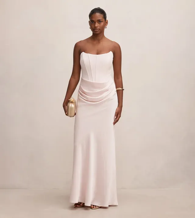 Isra Petite Drape Strapless Maxi