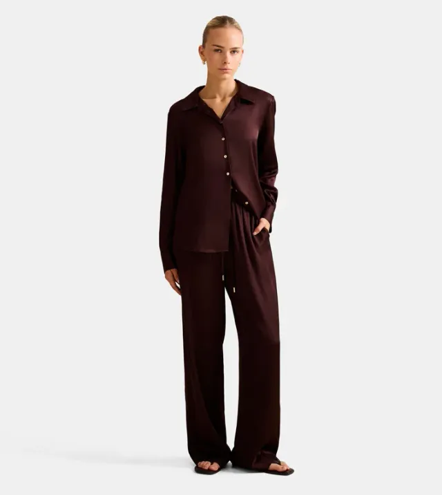 JENNA Drawstring Waist Wide-Leg Pants