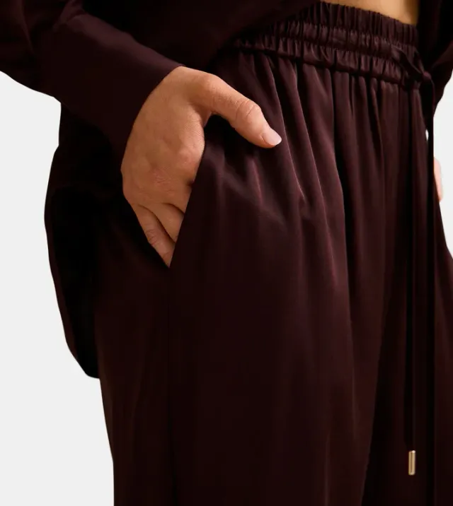 JENNA Drawstring Waist Wide-Leg Pants – صورة 4