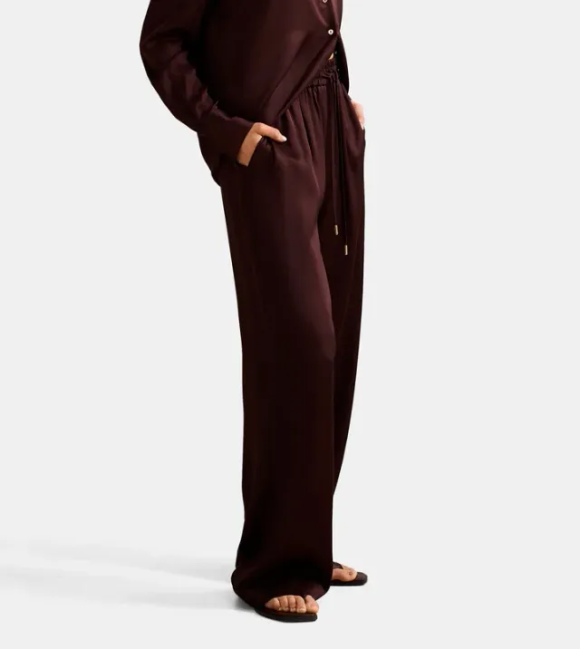 JENNA Drawstring Waist Wide-Leg Pants – صورة 5