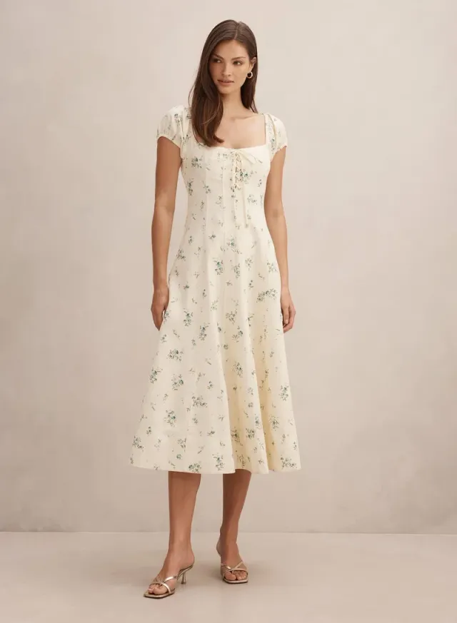 Sallie Tie-Front Midi Dress
