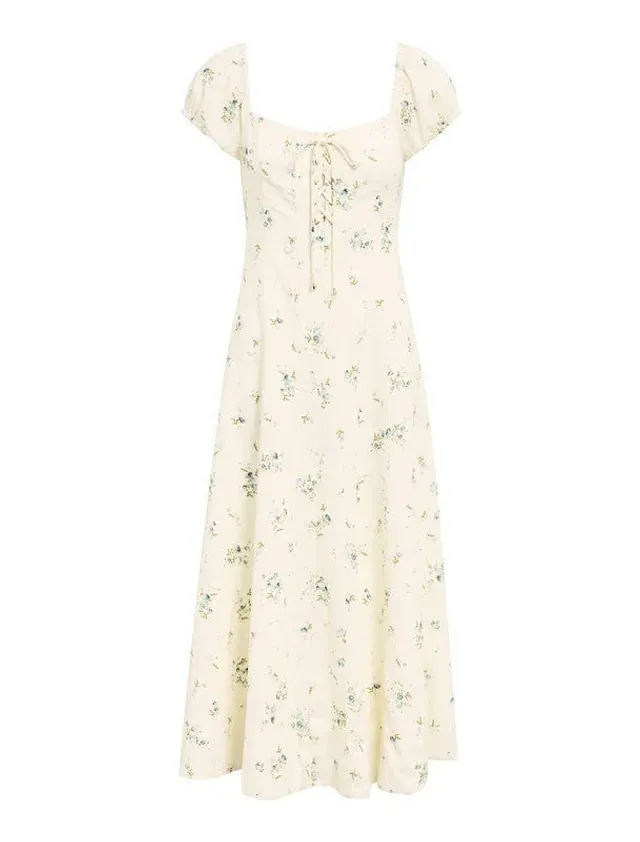 Sallie Tie-Front Midi Dress – صورة 4
