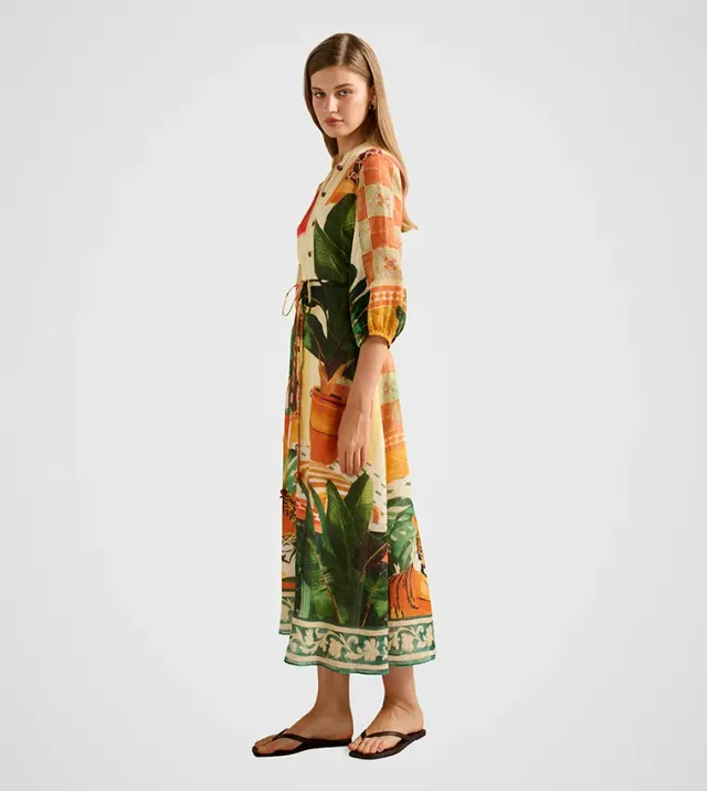 Arabella Printed Midi Dress – صورة 2