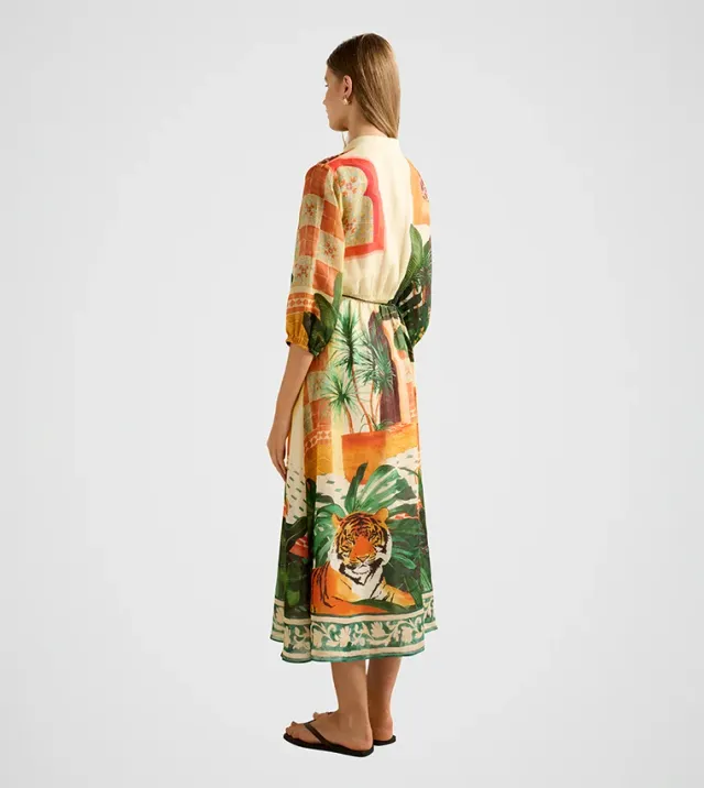 Arabella Printed Midi Dress – صورة 3