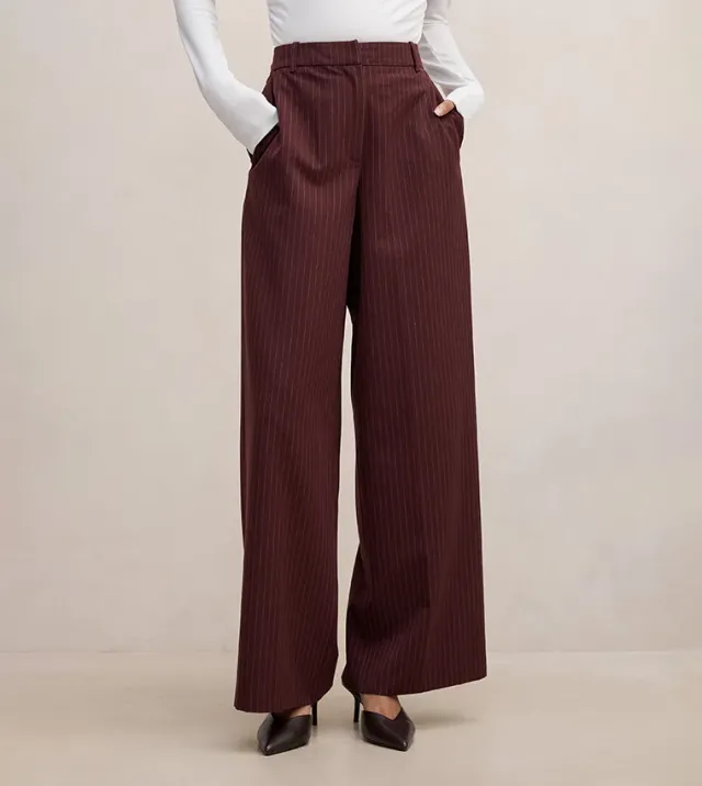 Paloma Petite Pinstripe Wide Leg Pant