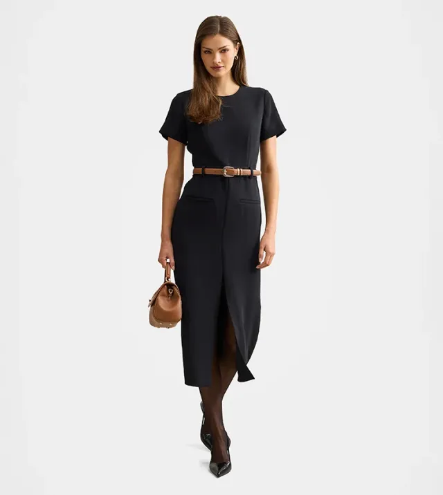 Bailee Belted Tailored Midi