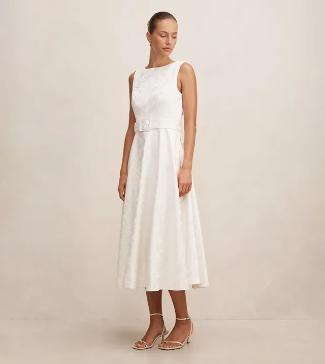 Jayda Jacquard Set Midi Dress – صورة 5