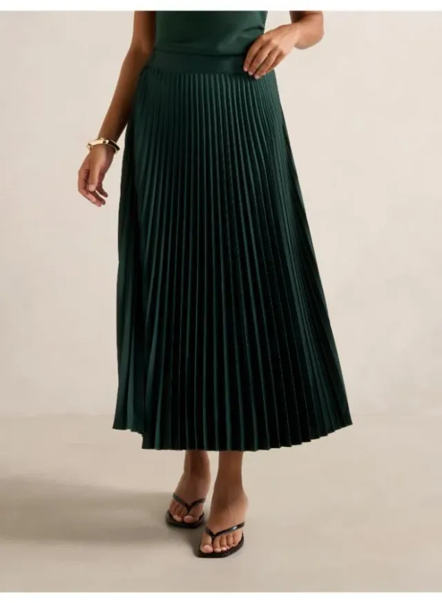 Estelle Satin Pleated Midi