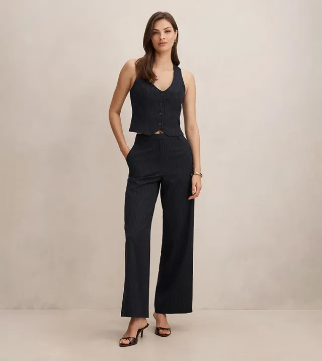 Paloma Pinstripe Wide Leg Pant – صورة 4