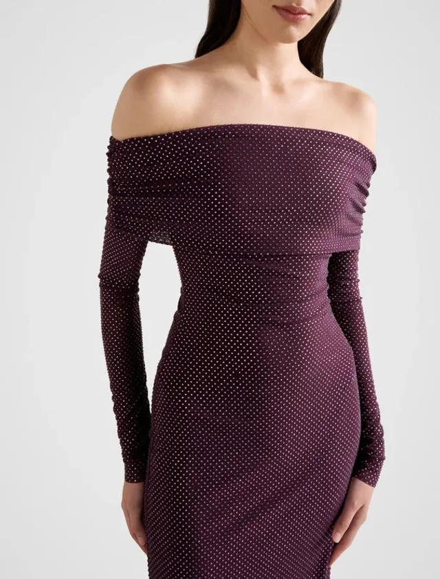 EFFIE Bardot Heatseal Maxi Dress – صورة 3