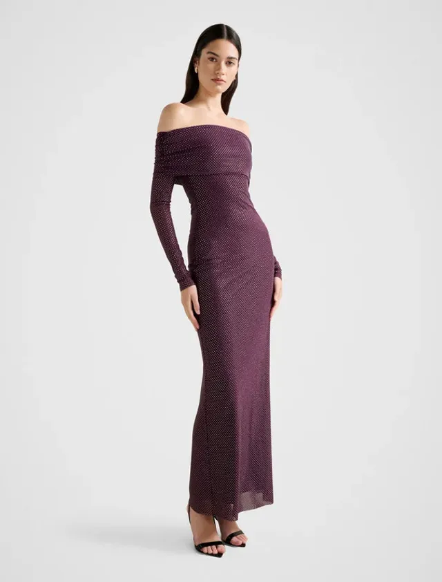 EFFIE Bardot Heatseal Maxi Dress – صورة 4