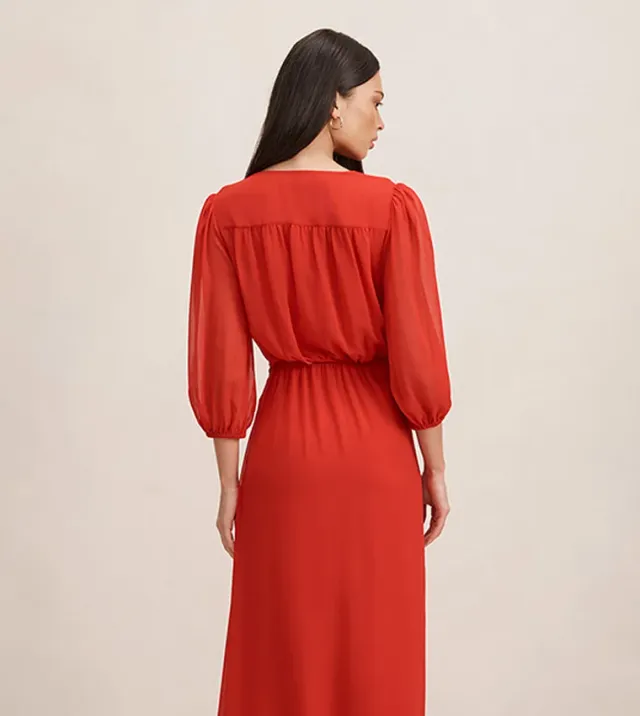 Heather Long Sleeve Tie Dress – صورة 2