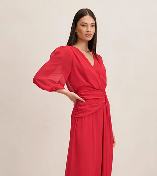 Heather Long Sleeve Tie Dress – صورة 5
