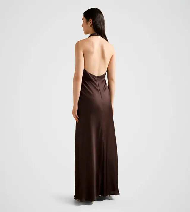 Becca Cowl Halter Satin Gown – صورة 3