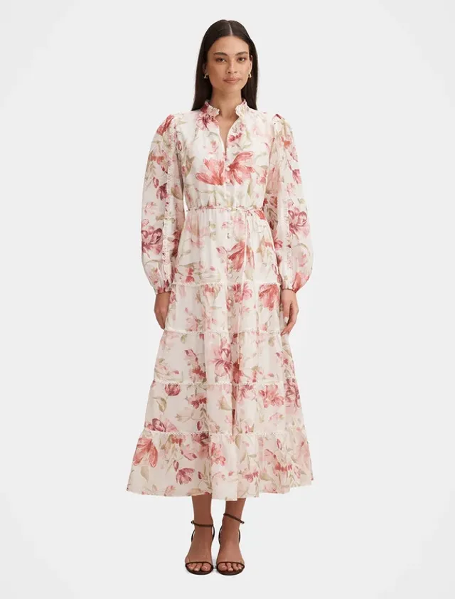 Dr19659-Pink Women's Mid Dress