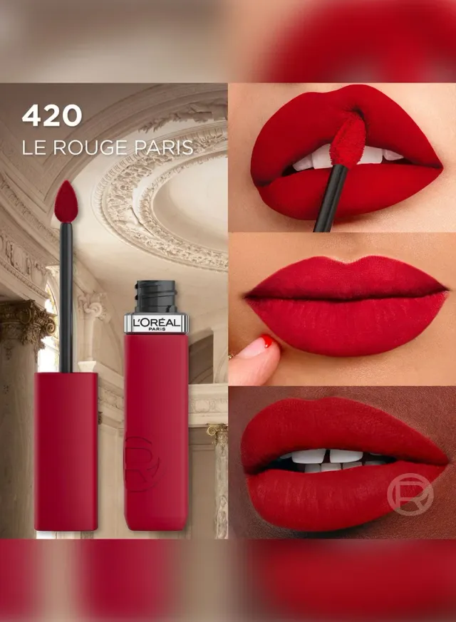 لوريال باريس إنفايابل لو مات ريزستانس أحمر شفاه سائل مطفي 420 لو روج باريس – صورة 5