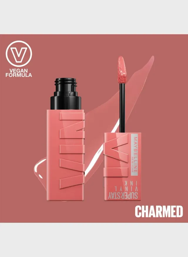 Maybelline New York Super Stay Vinyl Ink Nudes Longwear Transfer Proof Gloss Lipstick, Charmed – image 3