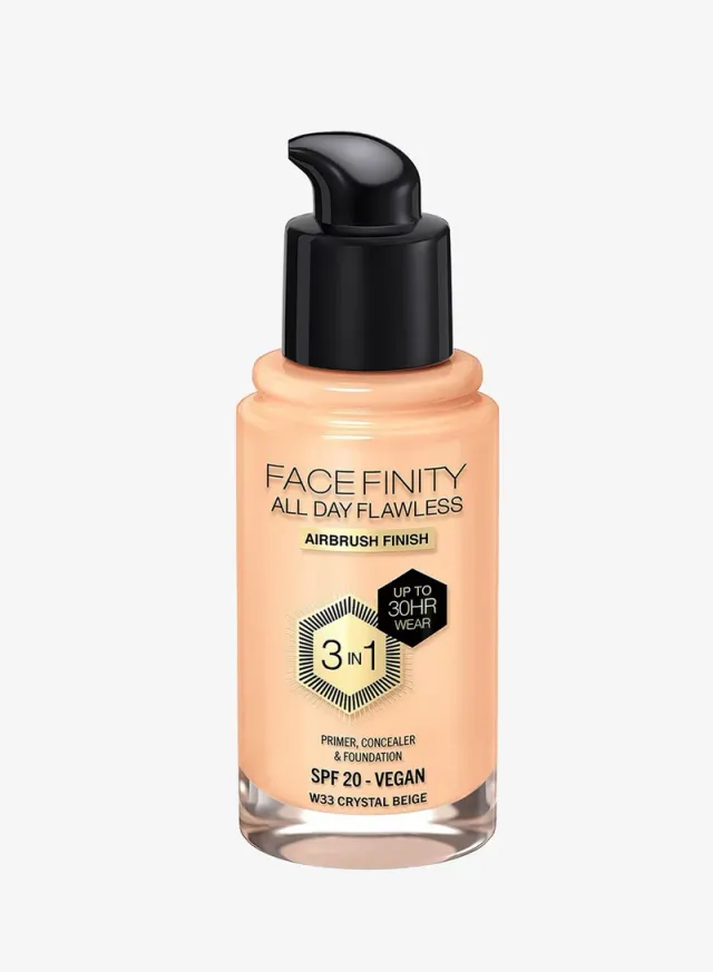 Max Factor Facefinity All Day Flawless Foundation - W33 Crystal Beige, 30ml