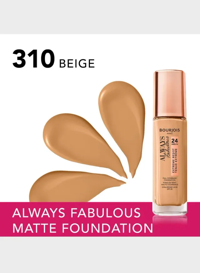 Bourjois Always Fabulous 24HR Foundation – 310 – Beige, 30ml – image 3